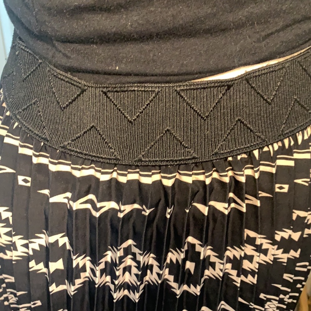 LuLaRoe | Black and Beige Aztec Print Pleated Skirt | Small - Picture 3 of 10